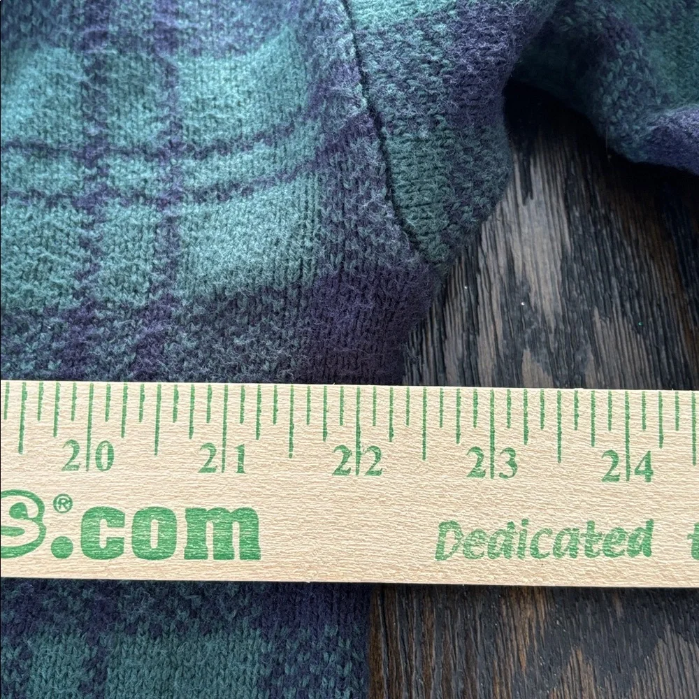 Talbots half zip plaid merino wool sweater - Picture 8 of 9